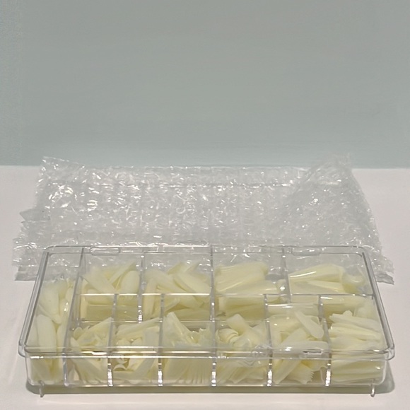 500pcs False Nail Tips 10 Sizes Traceless Square Coffin French Stiletto, Natural - Picture 3 of 5